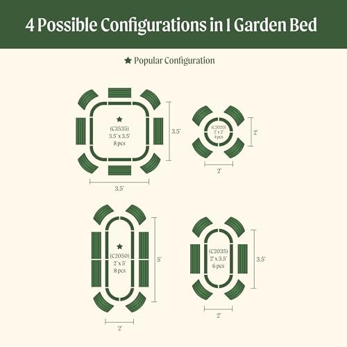 Vego garden Raised Garden Bed Kit, 17" Tall 4 in 1 Modular 2 Vego garden Raised Garden Bed Kit, 17" Tall 4 in 1 Modular - Image 2