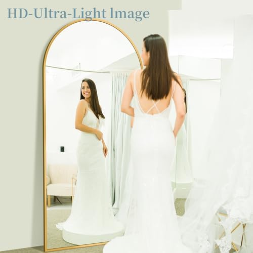 Full Length Mirror with Stand, 76"x34" Arched Full Body 8 Full Length Mirror with Stand, 76"x34" Arched Full Body - Image 8