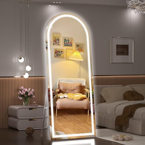 Full Length Mirror with Lights, White Frame Hasipu 95" X 40" 6 Full Length Mirror with Lights, White Frame Hasipu 95" X 40" - Image 6