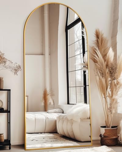 Full Length Mirror with Stand, 76"x34" Arched Full Body 3 Full Length Mirror with Stand, 76"x34" Arched Full Body - Image 3