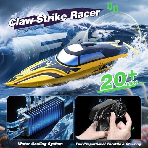 Fast RC Boat with LED Lights, 30+ Mins, 20+MPH 2 Fast RC Boat with LED Lights, 30+ Mins, 20+MPH - Image 2