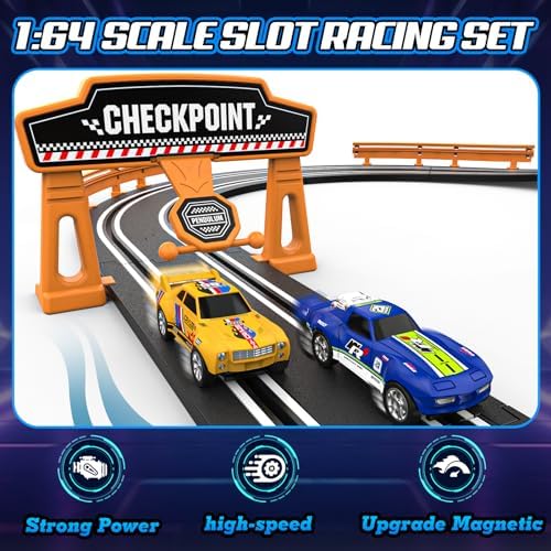 Slot Car Race Track Sets for Boys! Race Car Track with 2 High-Speed Slot Cars 4 Slot Car Race Track Sets for Boys! Race Car Track with 2 High-Speed Slot Cars - Image 4