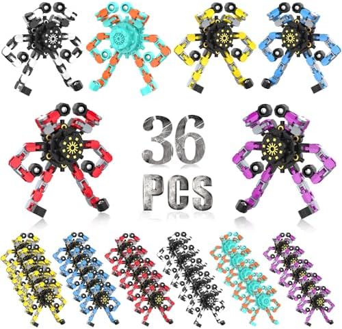 Transformable Fidget Spinner for Kids 36PC, Robot Spinner Sensory Toy. 1 Transformable Fidget Spinner