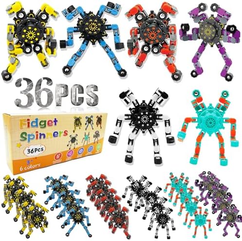 Transformable Fidget Spinner for Kids 36PC, Robot Spinner Sensory Toy. 3 Transformable Fidget Spinner for Kids 36PC, Robot Spinner Sensory Toy. - Image 3