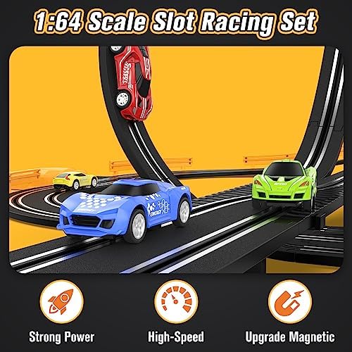 Slot-Car-Race-Track-Sets for Boys Kids! Battery or Electric Race Car Track with 4 High-Speed 3 Slot-Car-Race-Track-Sets for Boys Kids! Battery or Electric Race Car Track with 4 High-Speed - Image 3