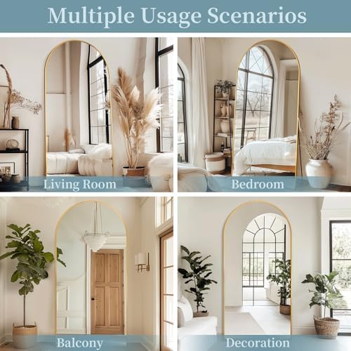 Full Length Mirror with Stand, 76"x34" Arched Full Body 7 Full Length Mirror with Stand, 76"x34" Arched Full Body - Image 7