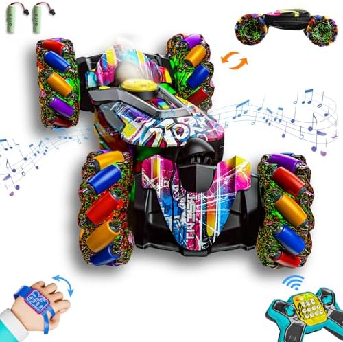 Gesture Sensing RC Stunt Car ! Remote Control Car Toys for Ages 5-7-13, with Lights Music 1 Gesture Sensing RC Stunt Car