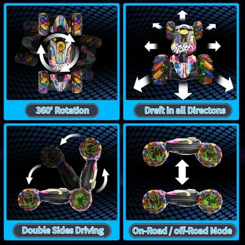 Gesture Sensing RC Stunt Car ! Remote Control Car Toys for Ages 5-7-13, with Lights Music 4 Gesture Sensing RC Stunt Car ! Remote Control Car Toys for Ages 5-7-13, with Lights Music - Image 4