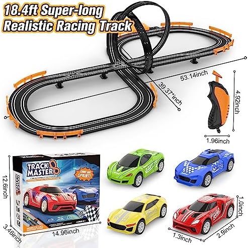 Slot-Car-Race-Track-Sets for Boys Kids! Battery or Electric Race Car Track with 4 High-Speed 2 Slot-Car-Race-Track-Sets for Boys Kids! Battery or Electric Race Car Track with 4 High-Speed - Image 2