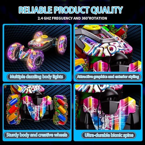 Gesture Sensing RC Stunt Car ! Remote Control Car Toys for Ages 5-7-13, with Lights Music 3 Gesture Sensing RC Stunt Car ! Remote Control Car Toys for Ages 5-7-13, with Lights Music - Image 3