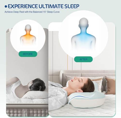 JOYENERGY Ergonomic Cervical Pillow 15°, Contour Design for Side & 4 JOYENERGY Ergonomic Cervical Pillow 15°, Contour Design for Side & - Image 4
