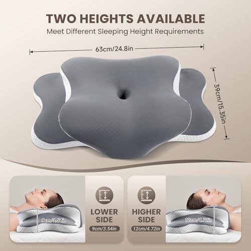 JINXIA Cervical Neck Pillow 24 hours for Sleeping, Odorless Memory Foam Pillows 2 JINXIA Cervical Neck Pillow 24 hours for Sleeping, Odorless Memory Foam Pillows - Image 2