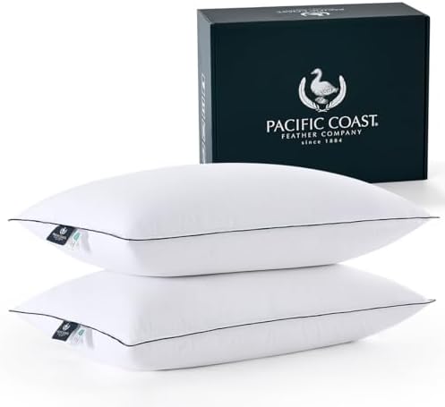 Pacific Fiber Pillows Coast White Goose Down since 1088, Bed Pillows for Back, Stomach and Side Sleepers 1 Pacific Fiber Pillows