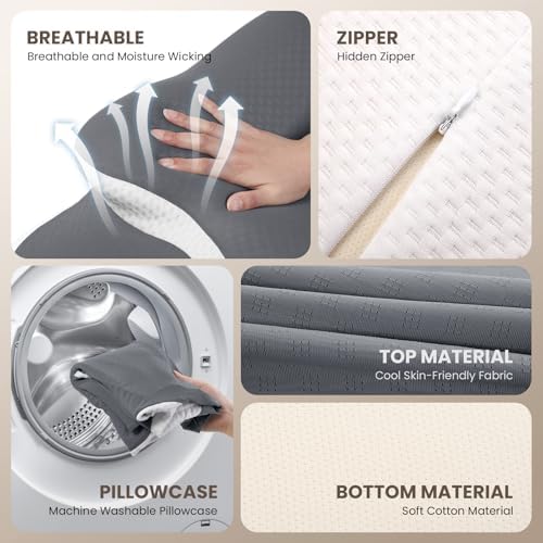 JINXIA Cervical Neck Pillow 24 hours for Sleeping, Odorless Memory Foam Pillows 5 JINXIA Cervical Neck Pillow 24 hours for Sleeping, Odorless Memory Foam Pillows - Image 5