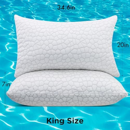 SUPA MODERN Cooling Bed Pillows for Sleeping 1 Pack Shredded Memory Foam Pillow 2 SUPA MODERN Cooling Bed Pillows for Sleeping 1 Pack Shredded Memory Foam Pillow - Image 2