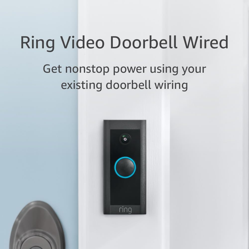 Ring Video Doorbell Wired 10-24 VAC (newest model), Use Two-Way Talk, advanced motion detection 1 Ring Video Doorbell Wired 10-24 VAC