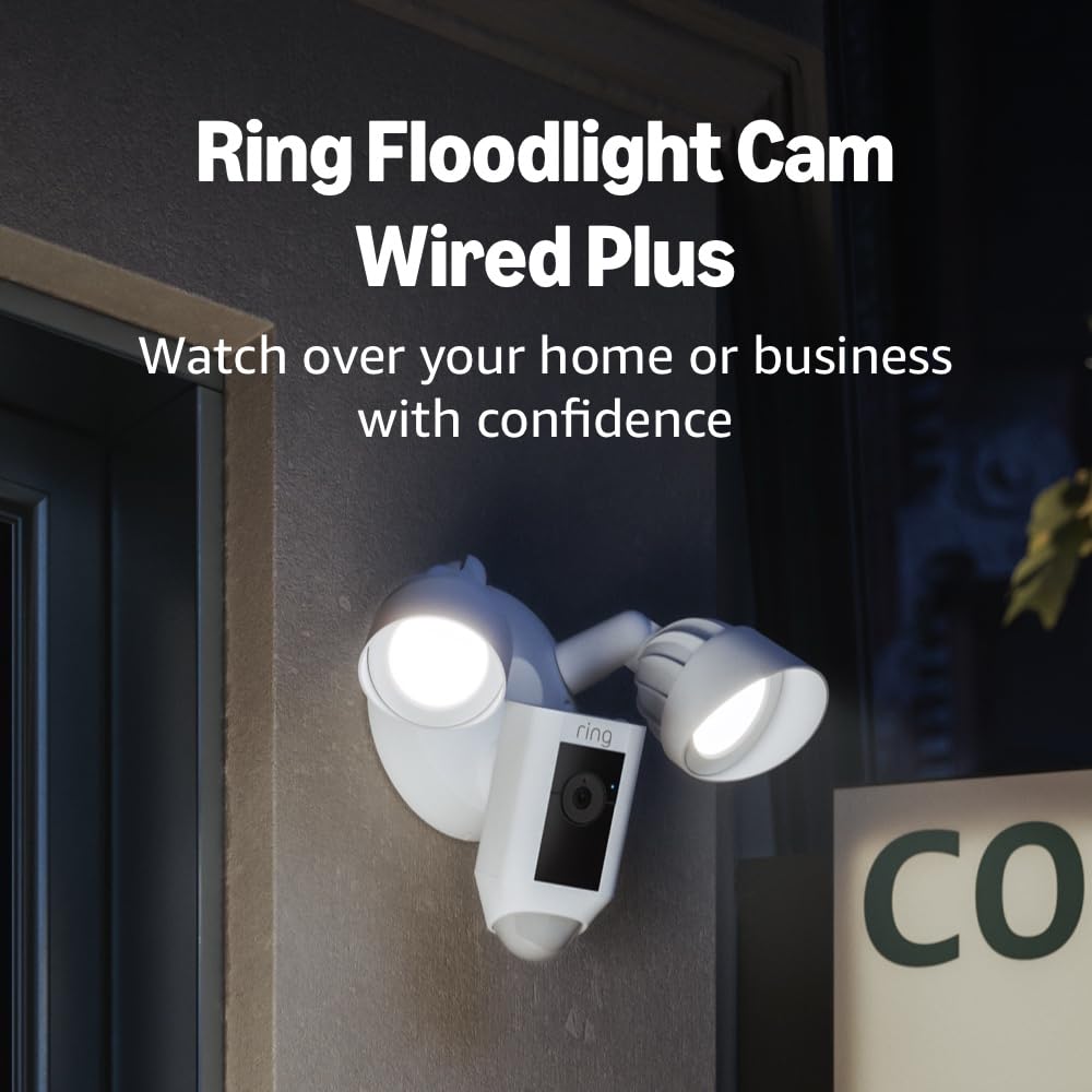 Ring Floodlight Cam Wired Plus 1080p HD— Outdoor home or business security with motion 1 Ring Floodlight Cam Wired Plus