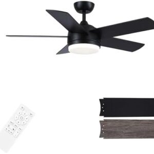 YUHAO 44 Inch Black Ceiling Fan